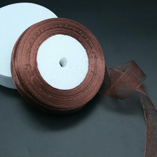 Durchsichtiges Chiffonband, Organza-Satinband, 2,5 cm, 45,7 m, DIY-Geschenkverpackung, Dekoration, Hochzeitsband, Nähzubehör, Stoff von EZVFIRPDFZ