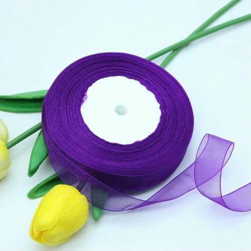 Durchsichtiges Chiffonband, Organza-Satinband, 2,5 cm, 45,7 m, DIY-Geschenkverpackung, Dekoration, Hochzeitsband, Nähzubehör, Stoff von EZVFIRPDFZ
