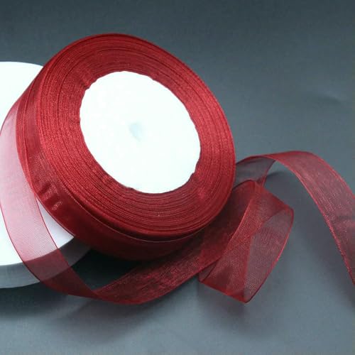 Durchsichtiges Chiffonband, Organza-Satinband, 2,5 cm, 45,7 m, DIY-Geschenkverpackung, Dekoration, Hochzeitsband, Nähzubehör, Stoff von EZVFIRPDFZ