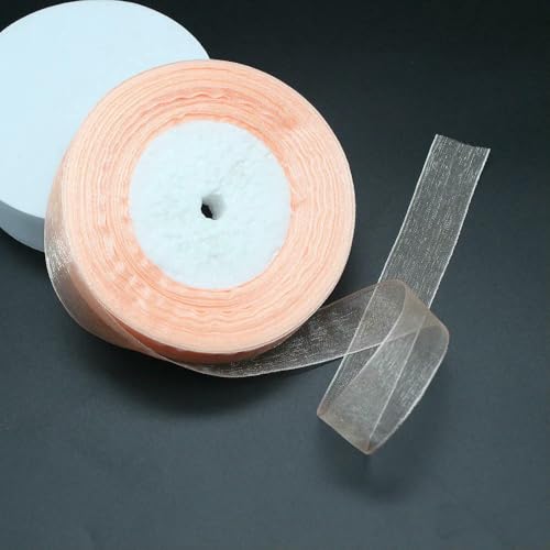 Durchsichtiges Chiffonband, Organza-Satinband, 2,5 cm, 45,7 m, DIY-Geschenkverpackung, Dekoration, Hochzeitsband, Nähzubehör, Stoff von EZVFIRPDFZ