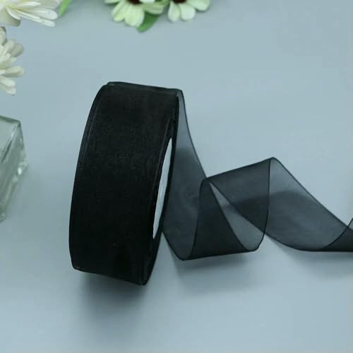 Durchsichtiges Chiffonband, Organzabänder für Geschenkverpackungen, Hochzeitsdekoration, Blumensträuße, Partykranz, Bastelarbeiten, 45,7 m von EZVFIRPDFZ