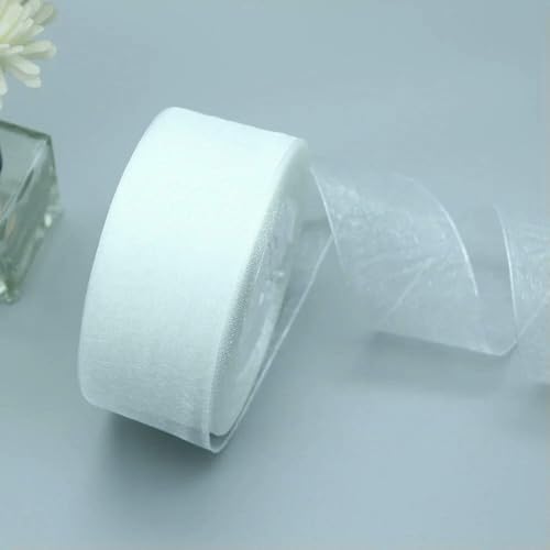 Durchsichtiges Chiffonband, Organzabänder für Geschenkverpackungen, Hochzeitsdekoration, Blumensträuße, Partykranz, Bastelarbeiten, 45,7 m von EZVFIRPDFZ