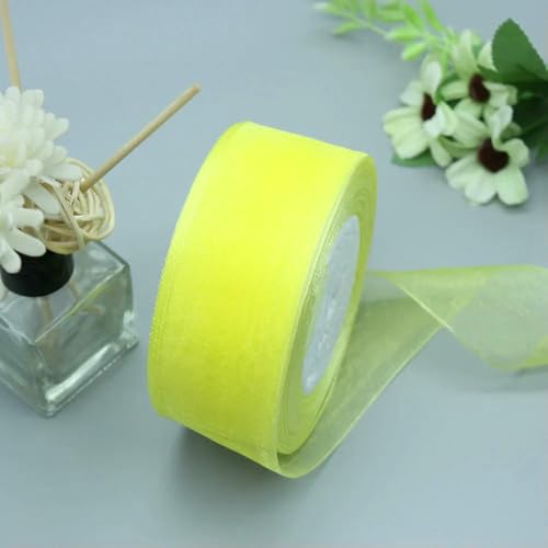 Durchsichtiges Chiffonband, Organzabänder für Geschenkverpackungen, Hochzeitsdekoration, Blumensträuße, Partykranz, Bastelarbeiten, 45,7 m von EZVFIRPDFZ