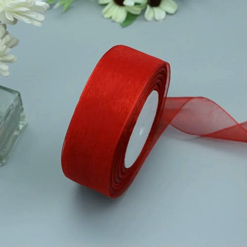 Durchsichtiges Chiffonband, Organzabänder für Geschenkverpackungen, Hochzeitsdekoration, Blumensträuße, Partykranz, Bastelarbeiten, 45,7 m von EZVFIRPDFZ