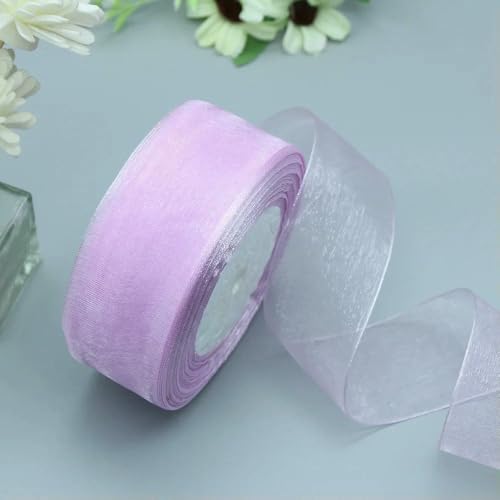 Durchsichtiges Chiffonband, Organzabänder für Geschenkverpackungen, Hochzeitsdekoration, Blumensträuße, Partykranz, Bastelarbeiten, 45,7 m von EZVFIRPDFZ