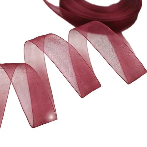 Organzaband (45,7 m/Rolle) Großhandel Geschenkverpackung Dekoration Weihnachten Seidenbänder Spitzenstoff 12/15/20/25/40/50 mm von EZVFIRPDFZ