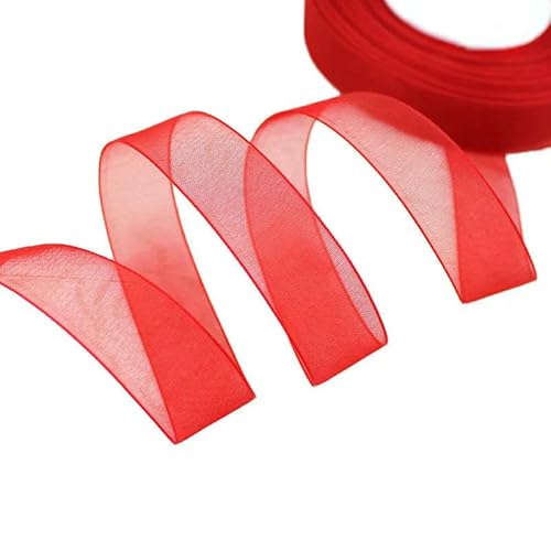 Organzaband (45,7 m/Rolle) Großhandel Geschenkverpackung Dekoration Weihnachten Seidenbänder Spitzenstoff 12/15/20/25/40/50 mm von EZVFIRPDFZ