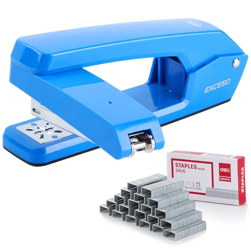 Deli/EZWORK Schwenkarm-Hefter, schwenkbar, 25 Blatt Kapazität, 360 Grad drehbar, Schreibtischhefter mit 1000 Heftklammern für Heft- oder Buchbindung, Blau Deli/EZWORK Schwenkarm-Hefter, schwenkbar, 25 Blatt Kapazität, 360 Grad drehbar, Schreibtischhefter mit 1000 Heftklammern für Heft- oder Buchbindung, Blau von EZWORK