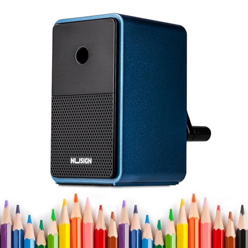 EZWORK Manueller Bleistiftspitzer, farbiger Bleistiftspitzer mit verstellbarer Spitze, Klinge aus legiertem Stahl zum schnellen Schärfen, automatische Handkurbel, für Kinder, Klassenzimmer, Zuhause von EZWORK