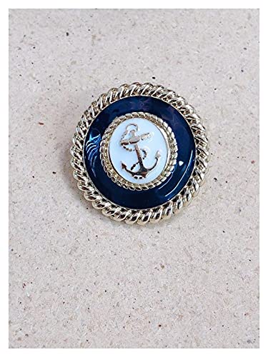 Modischer goldener Metallknopf, DIY handgefertigte Bekleidungsaccessoires, Mantel, Anzug, Kleidung, Nähknöpfe, 10 Stück Knöpfe (Farbe: Dunkelblau, Größe: 18 mm, 10 Stück). Blau, Gold, 18 mm, 10 Stück von EaUso