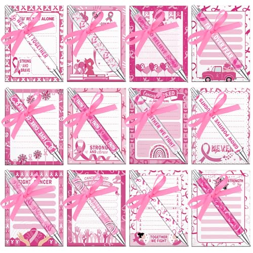 Eaasty 24 Sets Breast Cancer Awareness Gifts Bulk, Pink Breast Cancer Notepads and Ballpoint Pens Set, Inspirational Office Stationery Gifts for Women Coworkers Nurses Volunteers Party Favors Eaasty 24 Sets Breast Cancer Awareness Gifts Bulk, Pink Breast Cancer Notepads and Ballpoint Pens Set, Inspirational Office Stationery Gifts for Women Coworkers Nurses Volunteers Party Favors von Eaasty