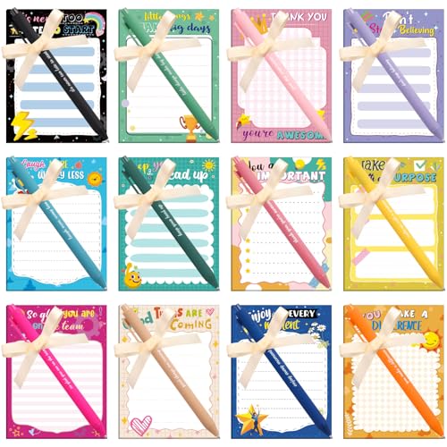 Eaasty 24 Sets inspirierende Geschenke, motivierende, inspirierende Notizblöcke und Kugelschreiber, positive Zitate, Büro, Schule, Schreibwaren, Geschenke für Frauen, Kollegen, Krankenschwestern von Eaasty