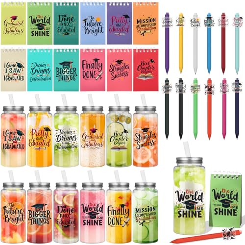 Eaasty 36 Pcs Graduation Motivational Pen Notepad Plastic Cups Set Small Pocket Motivational Notebook Ballpoint Pen Reusable Cup with Straw Graduation Gift Set for Grad Party Favor School Supplies Eaasty 36 Pcs Graduation Motivational Pen Notepad Plastic Cups Set Small Pocket Motivational Notebook Ballpoint Pen Reusable Cup with Straw Graduation Gift Set for Grad Party Favor School Supplies von Eaasty