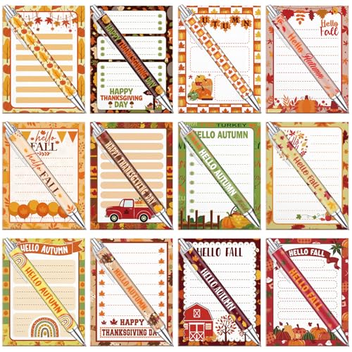 Eaasty 48 Pcs Mental Health Awareness Gifts Set Green Ribbon Mental Health Notepad with Pens 24 Notebook 24 Ballpoint Pen for Women School Fundraising Event Supplies (Orange,Fall) von Eaasty