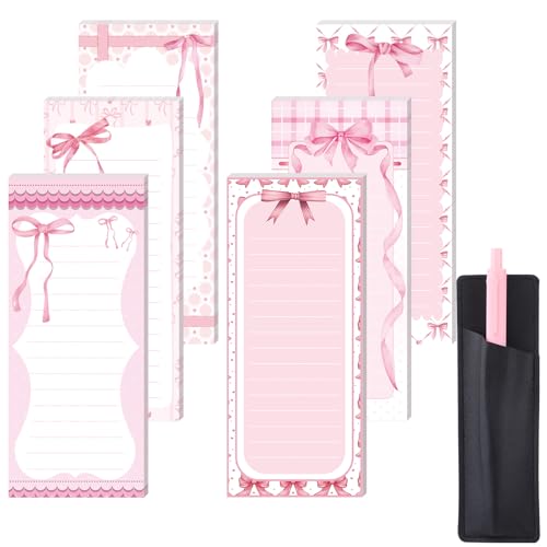 Eaasty 6 Coquette Pink Bow Magnetic Notepads for Fridge with Pen Holder Lovely Bowknot List To-do Paper Pad Decorative Grocery Shopping List Memo Pad Preppy Girly Stuff for Home Kitchen Fridge Decor Eaasty 6 Coquette Pink Bow Magnetic Notepads for Fridge with Pen Holder Lovely Bowknot List To-do Paper Pad Decorative Grocery Shopping List Memo Pad Preppy Girly Stuff for Home Kitchen Fridge Decor von Eaasty