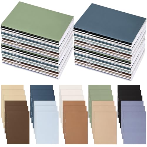 Eaasty Mini-Notizbücher zum Jahresende für Studenten, kleine Taschen-Notizblöcke, buntes Einband, Geschenk für Schule, Klassenzimmer, Kollegen, Mitarbeiter, Büro, 50 Stück (neutral) von Eaasty