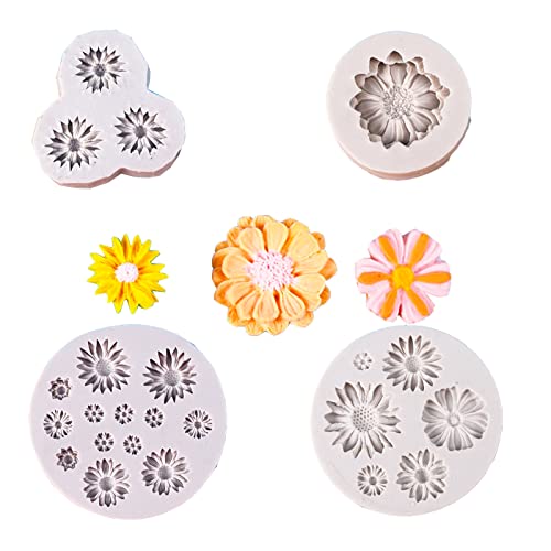 Eabdice 4 Stück Blumen Kuchen Fondant Formen, 3D Blumen Fondant Formen, Gänseblümchen Silikon Mould, Für die Herstellung von Fondant, Tortendekoration Eabdice 4 Stück Blumen Kuchen Fondant Formen, 3D Blumen Fondant Formen, Gänseblümchen Silikon Mould, Für die Herstellung von Fondant, Tortendekoration von Eabdice