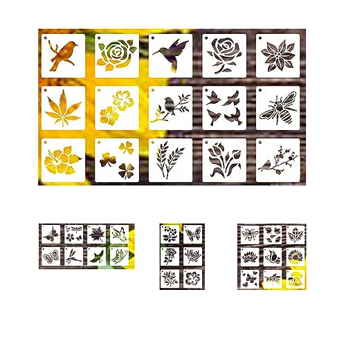 Eabdice Malschablonen DIY Schablonen, Schablone Blumen Ornament, Wandgestaltung Set, zum Selbermachen, Malen, Dekorieren von Eabdice