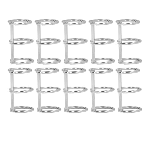 10 Stück Edelstahl-Buchringe, Metall Lose Blattbinder für Notizbuch, Fotoalbum, Sammelalbum, mit Split-Ring-Design, für 6 Loch, 20 Loch, 26 Loch, 30 Loch Innen Kerne (20 mm) von Eacam