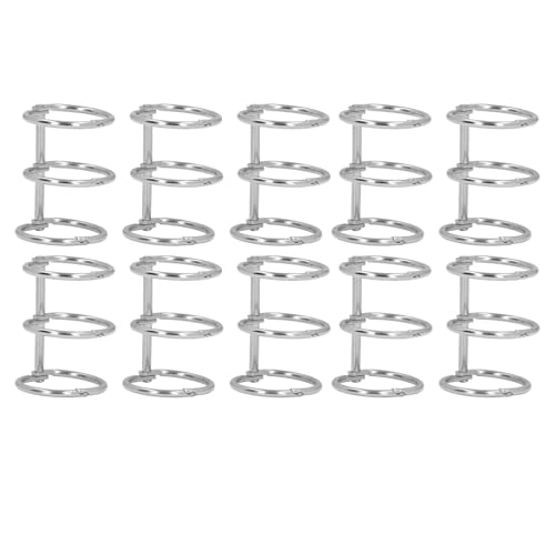10 Stück Edelstahl-Buchringe, Metall Lose Blattbinder für Notizbuch, Fotoalbum, Sammelalbum, mit Split-Ring-Design, für 6 Loch, 20 Loch, 26 Loch, 30 Loch Innen Kerne (25mm) von Eacam