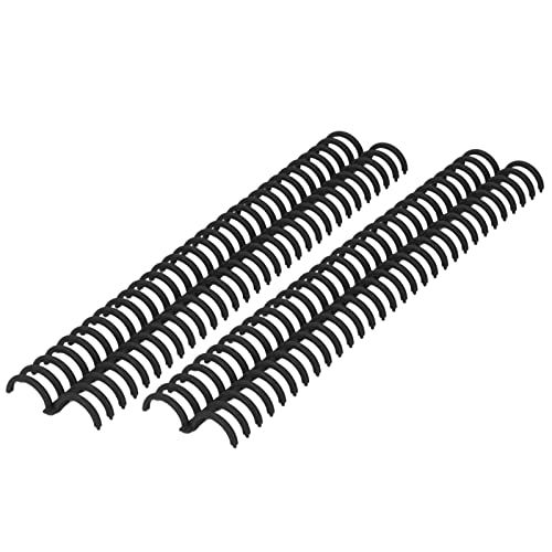 30 Loch Lose Blattbindungsstreifen, 22 Mm Innendurchmesser, 10 Pcs Kunststoffbindungsringe, Verschleiß Resistent, für Büro- und Schülergebrauch (Schwarz) von Eacam