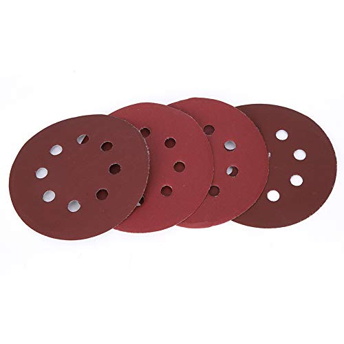 5in 8 Lochscheibenscheiben, Offen Beschichtete Aluminiumoxidpartikel, 80-3000 Grit Zum Metallpolieren und Schleifen, Bequemes Lochdesign, Langlebig und Antistatisch (80 mesh) von Eacam