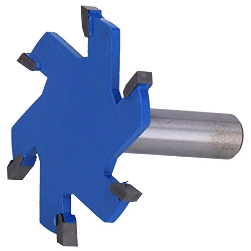 6-Fluter-Router-Bit, YG8-Legierung + 45# Kohlenstoffstahlschneider, T-Slot-Fräser, für Holzschlitz, Elektrische Mahlmaschine (12 mm Griff) von Eacam