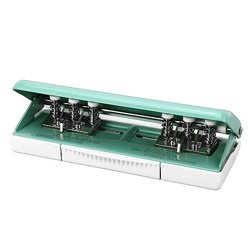 6 Hole Paper Puncher, Einstellbarer Abstandsplaner Loch Puncher für A4 A5 B5 A6 A7 mit Positionierungssäulen und Herrschern für Schule, Büro, Arbeit von Eacam