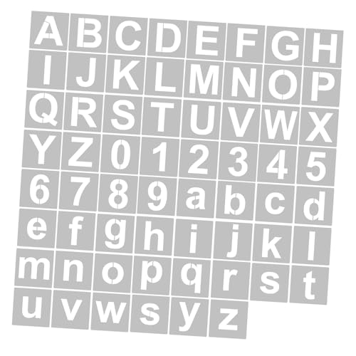 62pcs 5 Zoll Buchstabennummer Schablonen Wiederverwendbare Waschbare Alphabetvorlagen für Wohnkultur (62pcs & 5 Zoll) von Eacam