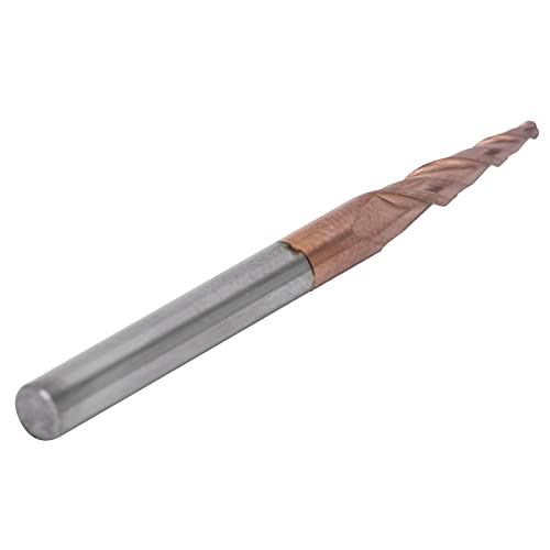Eacam Carbid Tapered End Mills Lange Lebensdauer, Breite Anwendungsbereich, mit Hervorragendem Chipentfernungseffekt, aus Wolframstahl Zum Schneiden, Gravursperrholz, (R0.75*15*D4*50) von Eacam