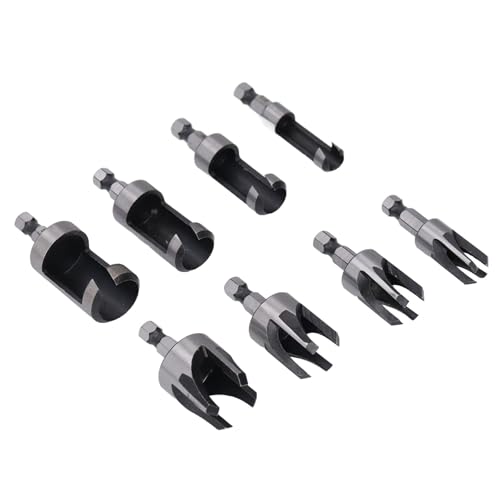 Eacam Holzstecker -Schneiderbohrbohrbit 8pcs Hex Shank 4pcs Tapered 4pcs Klaue, Multifunktionales Schneidwerkzeug Korkbohrer, Robuster Kohlenstoffstahl, Vielseitiger Eacam Holzstecker -Schneiderbohrbohrbit 8pcs Hex Shank 4pcs Tapered 4pcs Klaue, Multifunktionales Schneidwerkzeug Korkbohrer, Robuster Kohlenstoffstahl, Vielseitiger von Eacam