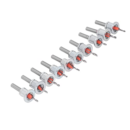 Einstellbare Countersink -Bohrbits Set, 10pcs Tapered Bit für Holzkunststoffweichmetall mit Schraubenschlüssel und Schrauben, Leichtmetallstahlmaterial, Spiralschlitz -Design, 45 von Eacam