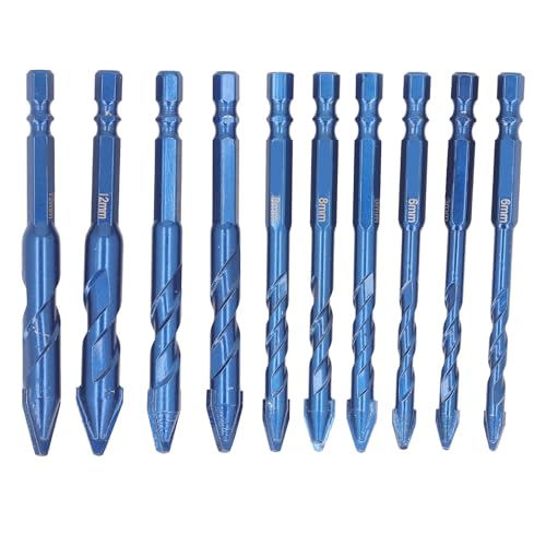 Exzentric Drill Set, Schräges Kopfdesign, Sechskantgriff, M35-Material, 10 Teile 1/4in 6 Mm-1/2in 12 Mm mit U-förmiger Rille für Beton, Metall, Holz Exzentric Drill Set, Schräges Kopfdesign, Sechskantgriff, M35-Material, 10 Teile 1/4in 6 Mm-1/2in 12 Mm mit U-förmiger Rille für Beton, Metall, Holz von Eacam