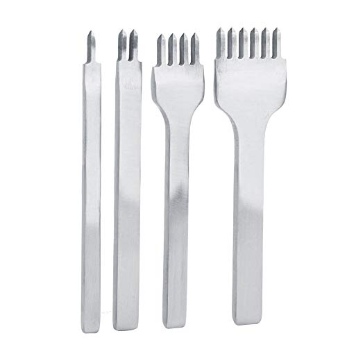 Lederloch-Stanz Werkzeug mit 1 2 4 6 Prong, 3mm Abstand, Hochfester Stahl, Polierter Griff, 2 Prong Leders Punsch, für Leather Craft-Projekte Lederloch-Stanz Werkzeug mit 1 2 4 6 Prong, 3mm Abstand, Hochfester Stahl, Polierter Griff, 2 Prong Leders Punsch, für Leather Craft-Projekte von Eacam