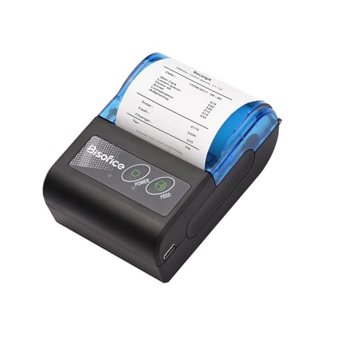 Mini BT Thermal -Quittungsdrucker für, 58 Mm Papierbreite, 70 Mm/s Druckgeschwindigkeit, 203DPI -Auflösung, Kompatibel, Tragbar und Leicht (1) von Eacam