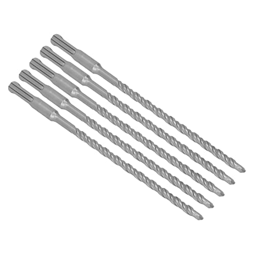 Schlagbohrer-Set, Hartmetallspitze, 2-Flöten-Spiralhammer-Bits, 5 Stück, Ziegel, Beton, 210 Mm (7mm) von Eacam
