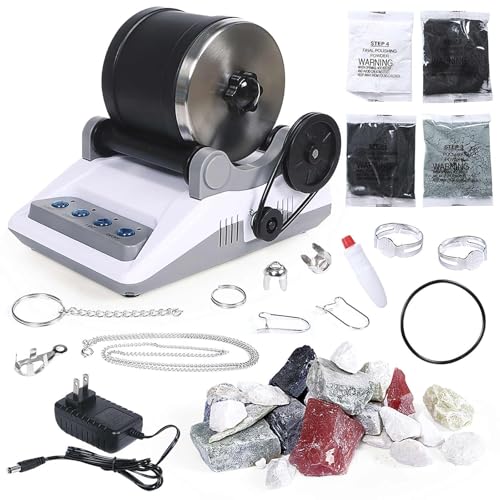 Rock Tumbler Kit, Steintrommel Poliertrommel, Rock Polisher für Kinder und Erwachsene mit haltbarem Becher, Felsen, Körnung, gummierter Schaft Tumbler Kit - Komplettes Steinpolierer-Set Rock Tumbler Kit, Steintrommel Poliertrommel, Rock Polisher für Kinder und Erwachsene mit haltbarem Becher, Felsen, Körnung, gummierter Schaft Tumbler Kit - Komplettes Steinpolierer-Set von EagerMinds