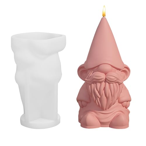 ﻿ Silikonformen Gießformen Weihnachten,wichtel Silikonformen Gießformen,3D Silikonform,DIY Santa Zwerg Silikonform Kerzenhalter,für Duftkerzen,Seifen,Süßigkeiten Gießformen Weihnachten Deko (A) von EagerMinds