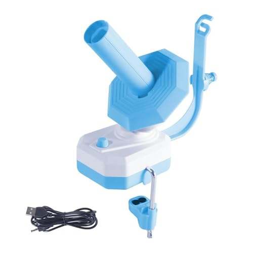 Wollwickler Garnwickler mit Garnführung, Elektrisch Wollabwickler, Automatischer Fassungsvermögen Wollwickler Garnwickler mit Garnführung, Wollhaspel Große Kapazität 10oz Für Garnsammler (Blau) von EagerMinds