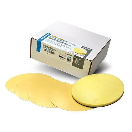 Eagle Abrasives Yellow-Film Topcoat-Finishing-Scheiben, 15,2 cm, SP77886, P800 - P2000, keine Löcher, 50 Scheiben + Schnittstellen-Pad von Eagle Abrasives