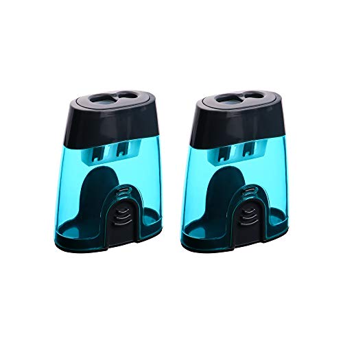 Eagle Bleistiftspitzer mit Doppellochung, Kunststoff, Blau, 2 Stück Eagle Bleistiftspitzer mit Doppellochung, Kunststoff, Blau, 2 Stück von Eagle
