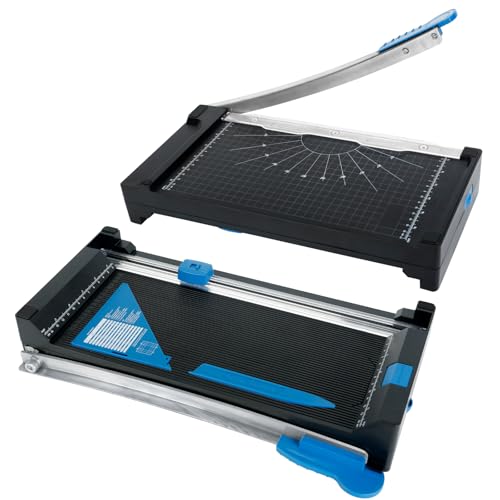 Eagle Doppelseitiger All-in-One-Papierschneider, inklusive Papierschneider, Perforationstrimmer, Wellenschneider, Eckenabrunder und Ritzbrett, Blau von Eagle