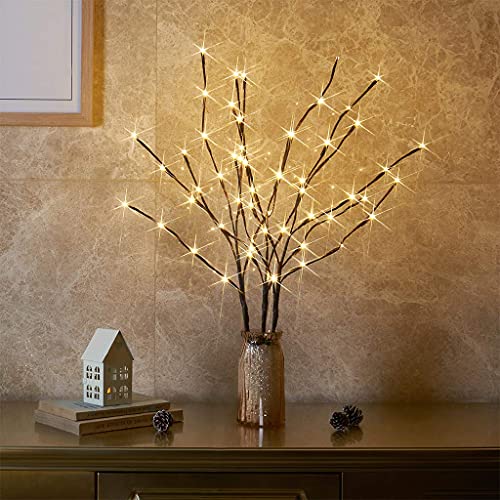 Eambrite 3er Set Lichterbaum Aussen Innen 60LEDs wasserdichte Lichterzweige 76CM Warmweißes Zweiglicht Braun mit Netzstrom Betriebene LED Lampe Zweige Dekoration für Weihnachten Ostern Deko Halloween Eambrite 3er Set Lichterbaum Aussen Innen 60LEDs wasserdichte Lichterzweige 76CM Warmweißes Zweiglicht Braun mit Netzstrom Betriebene LED Lampe Zweige Dekoration für Weihnachten Ostern Deko Halloween von Eambrite