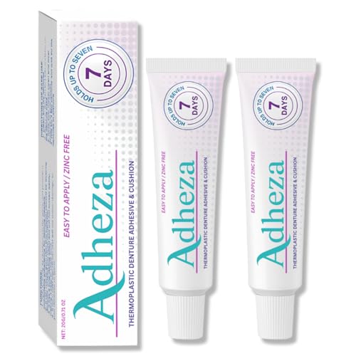 Adheza Dental Adhesive, Adheza Denture Fixative, Adheza Thermoplastic Dental Adhesive For Daily Women Men Adults (2, 20g) von EasPowest