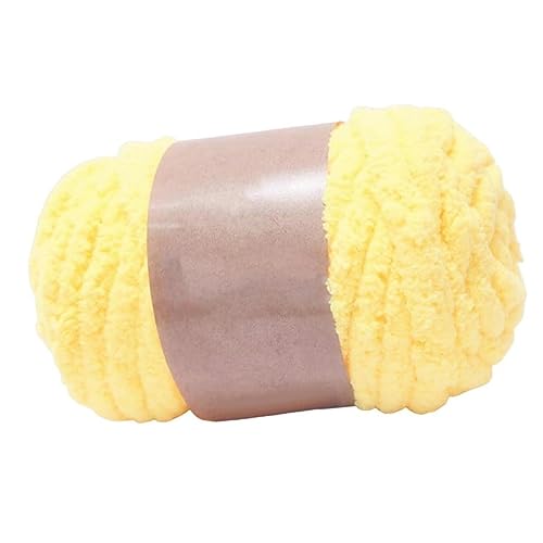 Easnea Grobes Garn, 250 g, Polyester, gelb, perfekt für Armstricken, Decken, Überwürfe, Kissen von Easnea