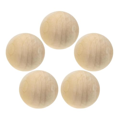 5 runde Holzkugeln, unlackierte Holzkugeln, Bastelkugeln, dekorative Kugeln, ohne Loch, Holzperlen, große Holzkugeln für DIY-Projekte, Kunst und Handwerk, Malerei (7 cm) von Easnea
