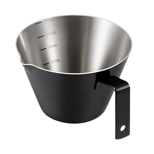 Espressotassen aus Edelstahl, Espressomessbecher, Milchausgießbecher, V-förmige Öffnung, Kaffeetasse, Espresso, Shots Tasse mit Griff, Kaffeebohnen-Dosierbecher, Barista-Kaffee-Zubehör (Schwarz, S) Espressotassen aus Edelstahl, Espressomessbecher, Milchausgießbecher, V-förmige Öffnung, Kaffeetasse, Espresso, Shots Tasse mit Griff, Kaffeebohnen-Dosierbecher, Barista-Kaffee-Zubehör (Schwarz, S) von Easnea
