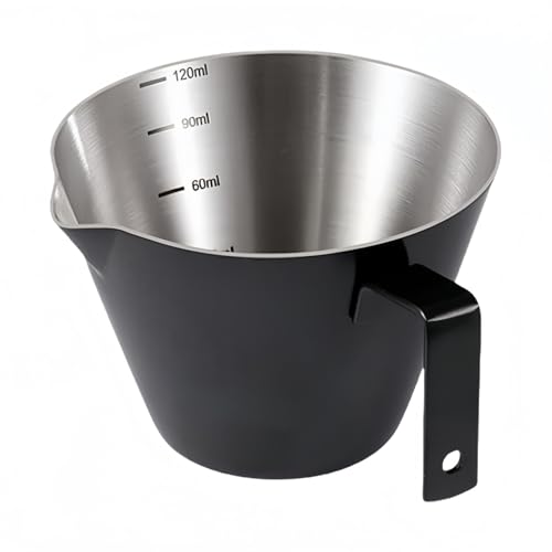 Espressotassen aus Edelstahl, Espressomessbecher, Milchausgießbecher, V-förmige Öffnung, Kaffeetasse, Espresso, Shots Tasse mit Griff, Kaffeebohnen-Dosierbecher, Barista-Kaffeezubehör (Schwarz, L) Espressotassen aus Edelstahl, Espressomessbecher, Milchausgießbecher, V-förmige Öffnung, Kaffeetasse, Espresso, Shots Tasse mit Griff, Kaffeebohnen-Dosierbecher, Barista-Kaffeezubehör (Schwarz, L) von Easnea