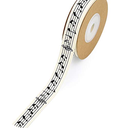 Geschenkband mit Musiknoten, 10 m, Rolle dekoratives Baumwollband, elastisches Geschenkband von Easnea