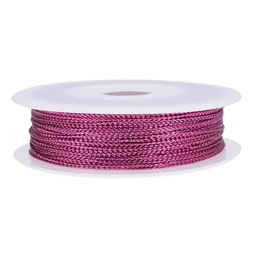 Lametta-Schnur, 100 m/Rolle, 1 mm, nicht dehnbar, Schmuckherstellung, Wickelband, Metallband, Verpackungsseil, dekorative metallische Glitzerschnur für Bastelarbeiten, Weihnachtsdekoration (Rose Pink) von Easnea